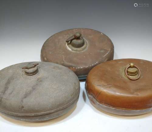 (3) Antique Copper & Tin Bed Warmers