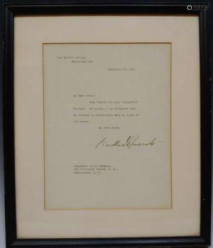 Franklin D. Roosevelt Signed Letter Atomic Energy
