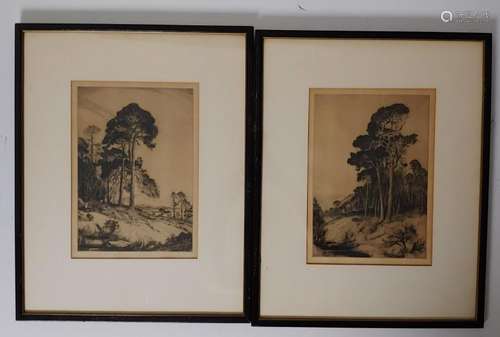 (2) John George Mathieson Drypoint Etchings