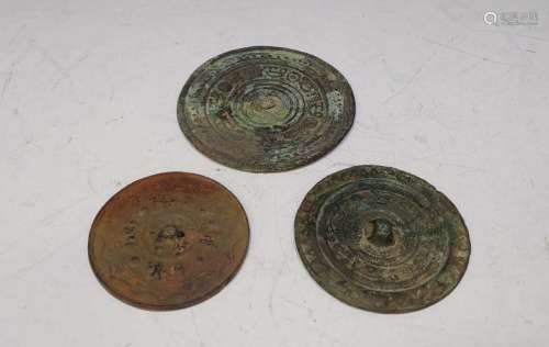 (3) Chinese Bronze Tang Mirrors