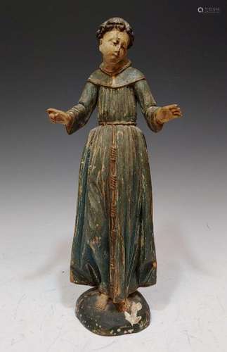 Carved Wood Santos Figure St Dominic