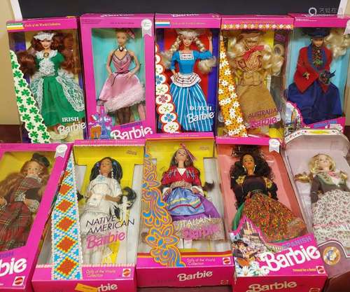 (10) MIB Dolls of the World Barbies by Mattel