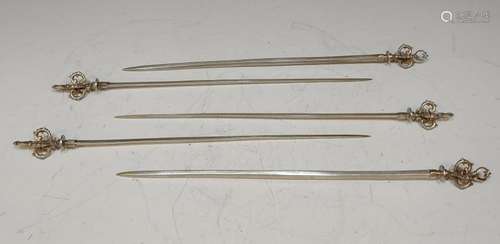 (5) Vintage German Shish Kebab Grilling Swords