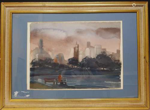 Donald Purdy Watercolor Painting Central Park