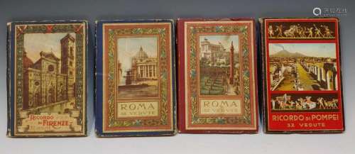 (4) Souvenir Photo Books of Italy Circa 1920