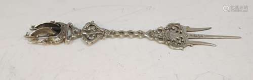 Sterling Silver Hors d'Oeuvres Fork w/ Sail Ship