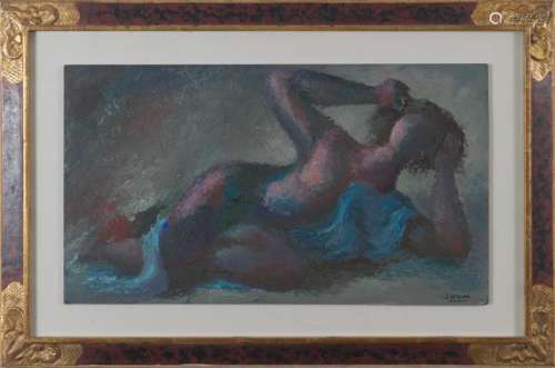 Alfonso Vila Shum Oil on Board Abstract Nude Study