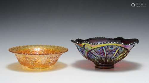 (2) Carnival Glass Bowls, Northwood & Imperial