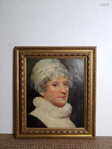 Portrait Gentlewoman, Early American Oil on Canvas