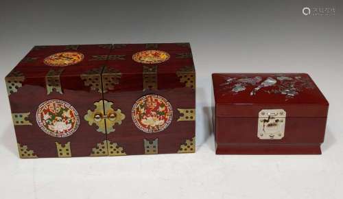(2) Chinese Export MOP Inlay Boxes