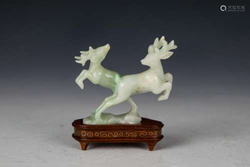 Jadeite Carving of Running Deer