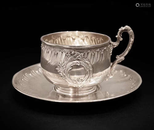 POLLIOT STERLING SILVER CUP&SAUCER