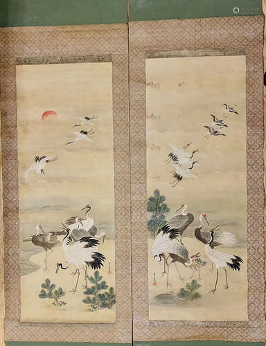 JAPANESE SILK  PAINTING