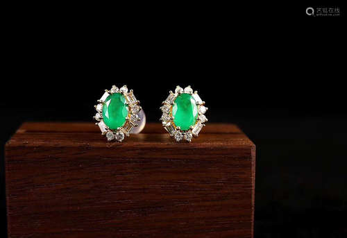 EMERALD DIAMOND EARRINGS