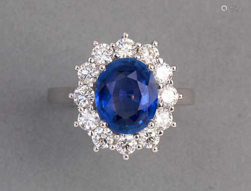 SRI LANKA SAPPHIRE AND DIAMOND RING