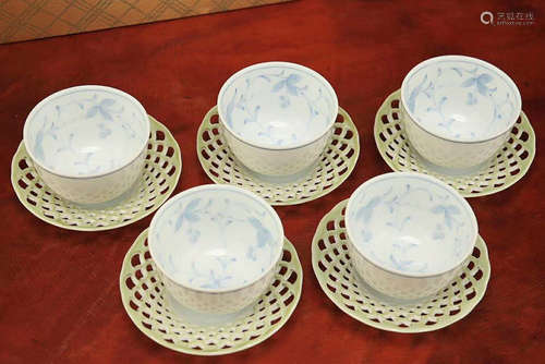 JAPANESE BLUE&WHITE TEA SET