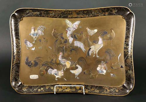 JAPANESE SHIBAYAMA TREASURE INLAID PLATE