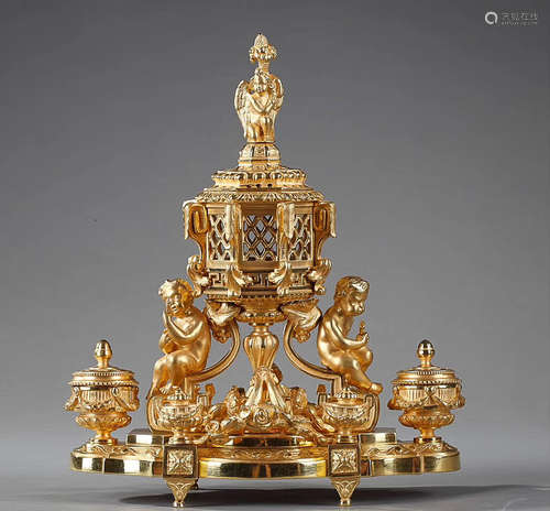 GILT BRONZE INK STAND