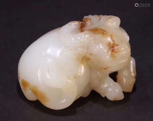 HETIAN JADE COW PIECE