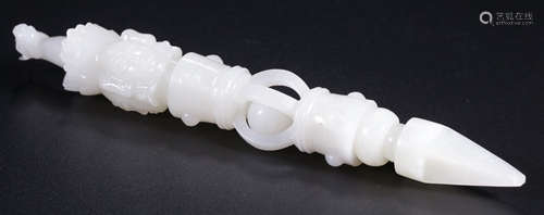 WHITE HETIAN JADE HORSE HEAD VAJRA