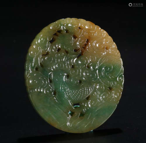 OLD JADEITE DRAGON PENDANT