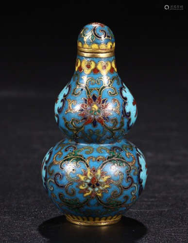 COPPER CLOISONNE DA JI FU LU SUNFF BOTTLE