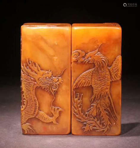 TIANHUANG STONE DRAGON & PHOENIX SEAL FOR 2