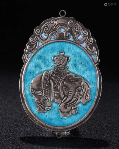 SILVER BURNING BLUE TAIPING YOU XIANG PENDANT