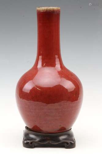 [CHINESE] QING DYNASTY STYLED RED GLAZED VASE W:7.5