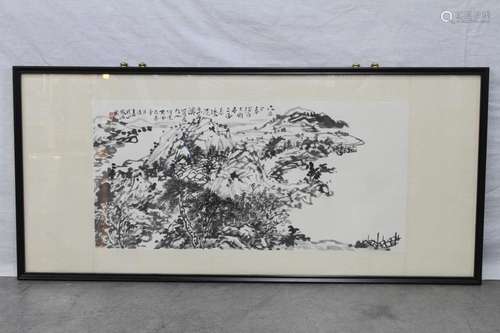 [CHINESE]FENG QI MARKED TRADITIONAL CHINESE PAINTING OF FISHING PORT W:27