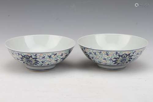 [CHINESE]A SET OF DA QING DAO GUANG NIAN ZHI MARKED FAMILLE ROSE PORCELAIN BOWLS PAINTED WITH BRANCHES PATTERN(TOTAL 2 ITEMS) W:6.15