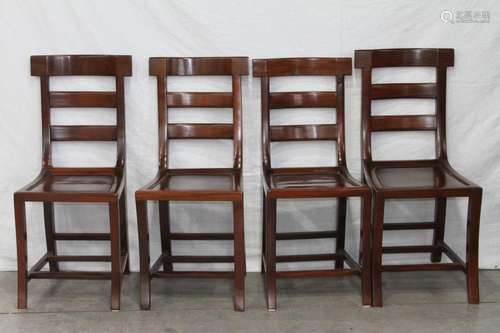 [CHINESE]A SET OF 20TH CENTURY PERIOD STYLED SUAN ZHI WOOD MADE CHAIRS WITH BEAUTIFUL DECORATION(TOTAL 4 ITEMS) L:14.75