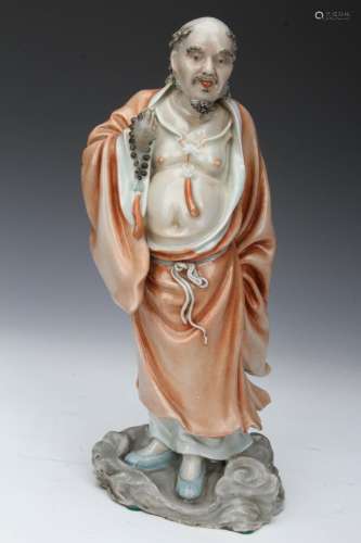 [CHINESE] THE REPUBLIC OF CHINA STYLED SHI WAN KILN MADE POTTERY ARCHAT STATUE ORNAMENT L:5.5