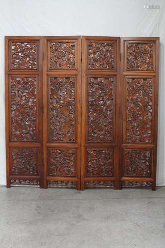 [CHINESE]A 20TH CENTURY PERIOD STYLED HARD WOOD MADE SCREEN DECORATED WITH DRAGON AND CLOUD PATTERN L:72