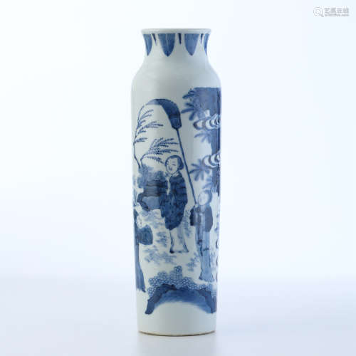 CHINESE PORCELAIN BLUE AND WHITE BEAUTY VASE