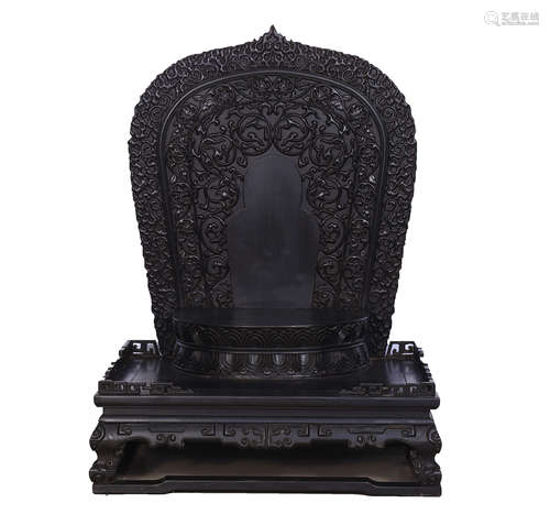 CHINESE HARDWOOD ZITAN BUDDHIST NICHE