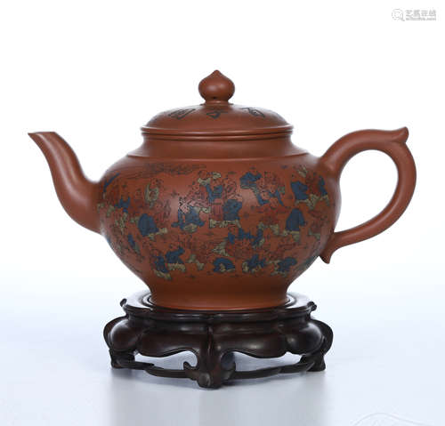 CHINESE YIXING ZISHA CLAY BOY PLAYING TEA POT