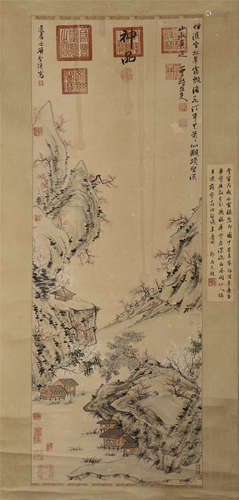 CHINESE SCROLL PAINTING OF MOUNTAIN VIEWS