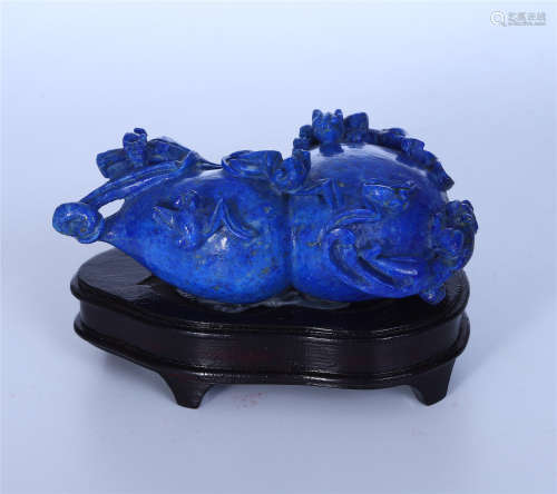 CHINESE LAPIS GOURD TABLE ITEM
