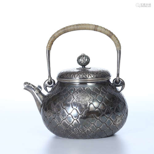 JAPANESE SILVER TEA POT