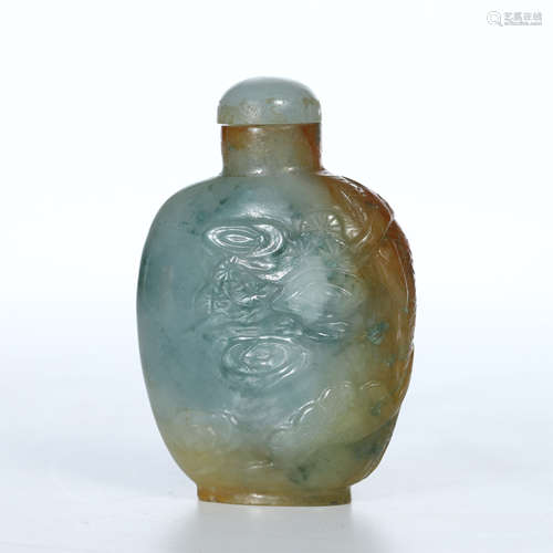 CHINESE JADEITE CLOUD SNUFF BOTTLE