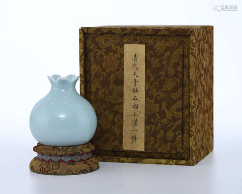 CHINESE PORCELAIN BLUE GLAZE WATER JAR