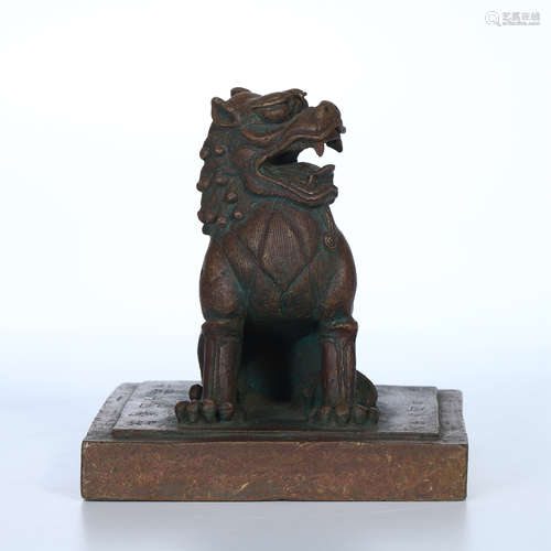 TIBETAN BRONZE LION OFFICIAL SEAL