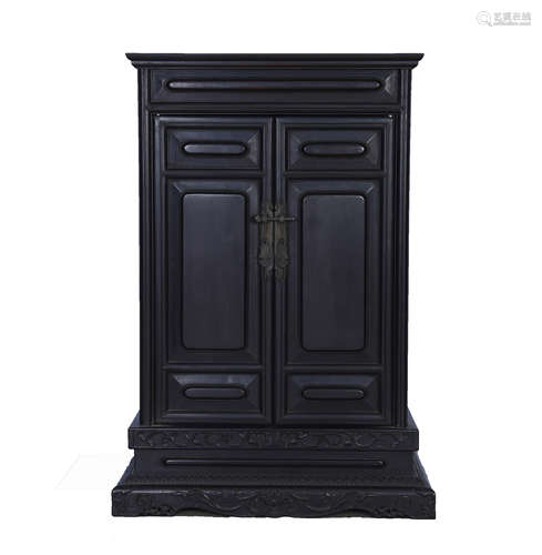 CHINESE HARDWOOD ZITAN DOUBLE DOOR CABINET