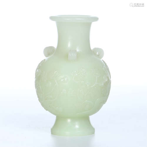 CHINESE CELADON JADE VASE