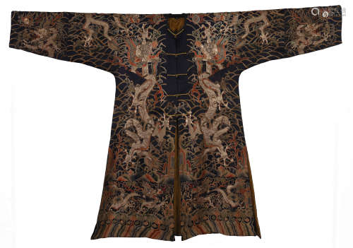 CHINESE GOLD THREAD EMBROIDERY DRAGON IMPERIAL ROBE
