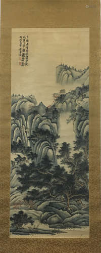 CHINESE SCROLL PAINTING OF MOUNTAIN VIEWS