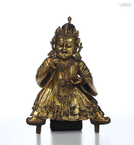 TIBETAN GILT BRONZE SEATED BBUDDHA