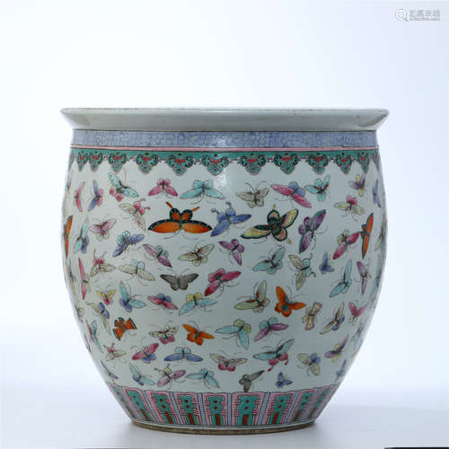 CHINESE PORCELAIN FAMILLE ROSE BUTTERFLY BOWL