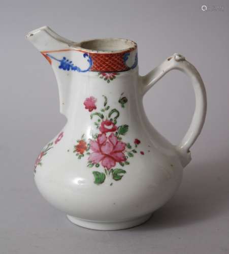 AN 18TH CENTURY CHINESE FAMILLE ROSE PORCELAIN COFFEE POT, decorated with scenes of floral